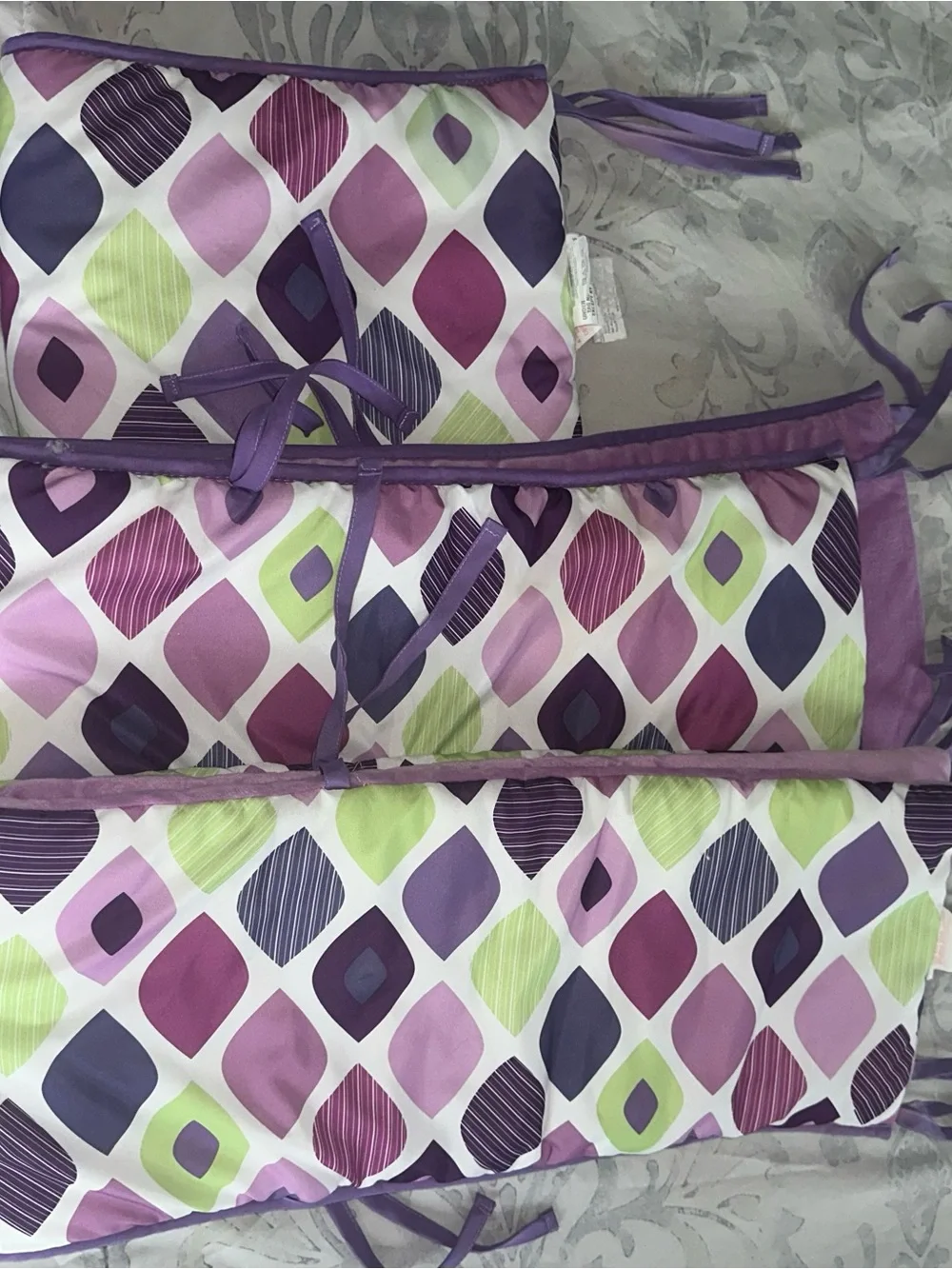 Infant crib Purple & Green Geometric Home Bedding Set - Unbranded